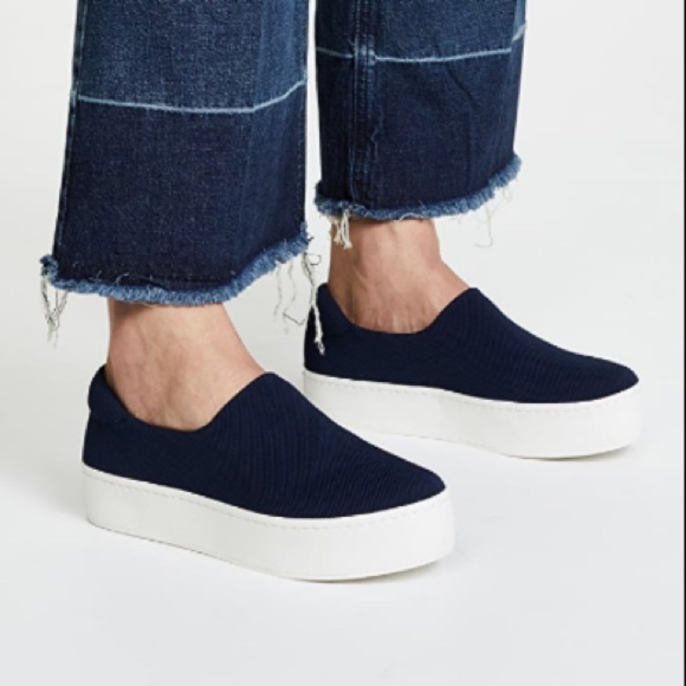 Opening Ceremony Slip On Platform Navy Sneakers